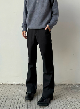 海王日记微喇dk西裤cleanfit黑色微喇成人礼西装裤显高显瘦