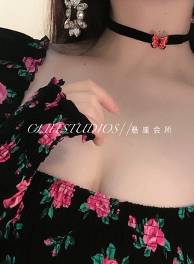 choker会所立体蝴蝶超仙项圈