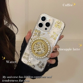 新年文字好运发财转盘适用苹果17 16promax手机壳iPhone15 13pro软壳12mini滴胶11pro防摔xsmax金箔保护套