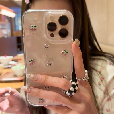 可爱水钻樱桃Kitty猫三星手机壳