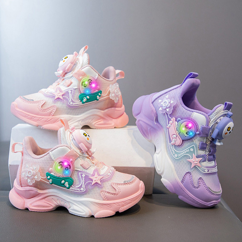 童鞋女童秋款2026新款儿童粉色老爹鞋中大童女孩软底运动鞋春秋季