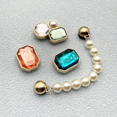 饰diy鞋 洞洞鞋 花泡芙装 扣云朵鞋 扣配件 闪亮配饰金属水钻宝石鞋