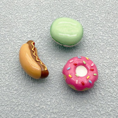 配饰可爱卡通树脂美食diy鞋 花泡芙云朵鞋 扣热狗配件 洞洞鞋 25新款