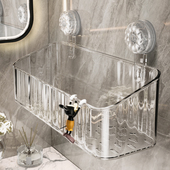 吸盘置物架免打孔化妆室厕所洗手洗漱台浴室壁挂式 墙上收纳盒架子