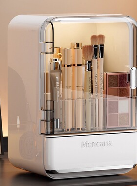 化妆品收纳盒桌面透明防尘高级感梳妆台护肤品大容量置物架化妆盒