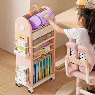 书包置物架桌下放书包可移动小推车书本零食多层收纳架带滑轮神器