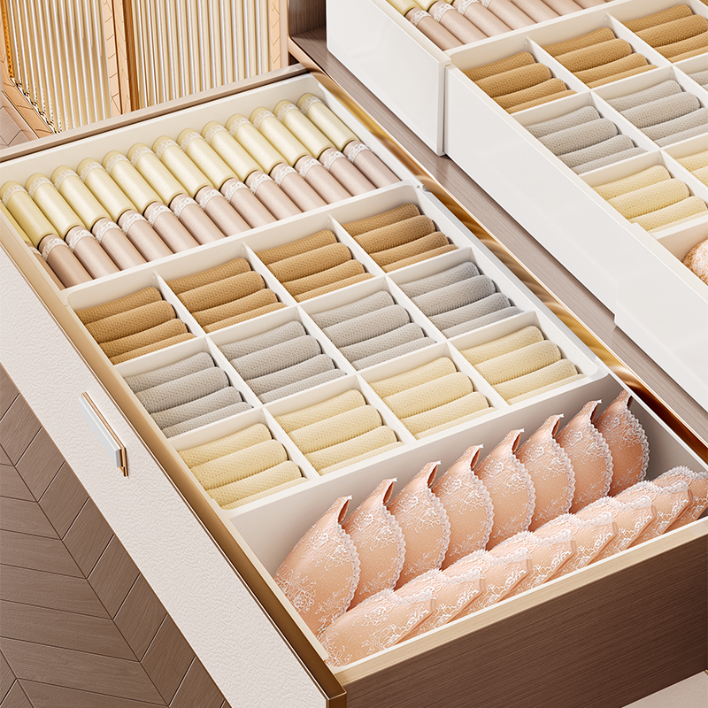 内衣内裤收纳盒家用袜子贴身衣物抽屉式分隔整理盒伸缩三合一神器