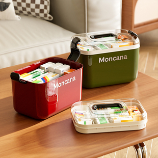 复古医药箱家庭装家用大号双层药物收纳盒药品收纳箱大容量医疗箱