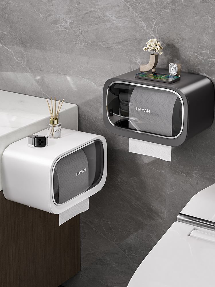 卫生间厕纸盒纸巾盒2025新款壁挂式厕所放置洗脸巾卷纸抽纸置物架