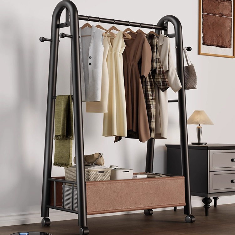 简易衣帽架可移动晾衣架落地室内房间挂衣架子家用卧室衣服收纳架