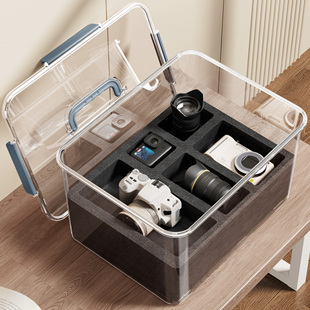 相机防潮箱镜头收纳保温除湿密封箱干燥剂专用防潮盒相机包微单便携防尘盒单反数码 相机密封防尘恒温箱湿度计