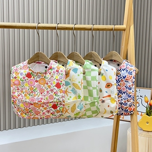 婴儿围兜丹麦新款宝宝PU防水围嘴儿童易清洁柔软吃饭用餐口水兜