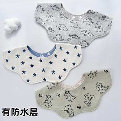 韩国同款360度花瓣围嘴儿童口水巾婴儿a类纯棉防水围兜宝宝口水兜