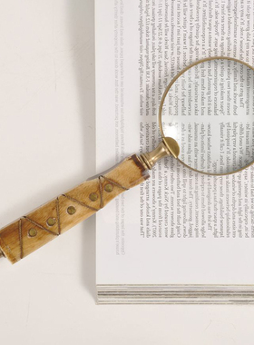 欧式放大镜美式复古典书房桌摆件