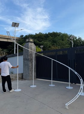 白色圆弧形婚礼拱门S型花架铁艺支架结构简约浪漫道具外贸同款