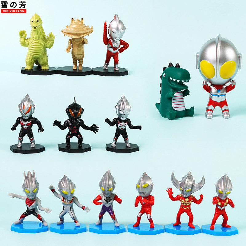 奥特M蛋糕装饰摆件男孩变形扭蛋超人打怪兽恐龙儿童生日蛋糕配件