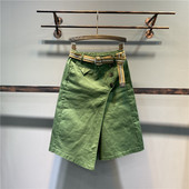 裙 高腰显瘦七分阔腿裤 2026春夏新款 不规则休闲半身裙女a字中长款