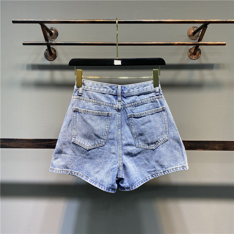 [SPECIAL CLEARANCE] SPLICING DENIM SHORTS WOMENS THINNESS INS SUPER FIRE ANTI-WALKING VERSATILE CULOTTES SUMMER
