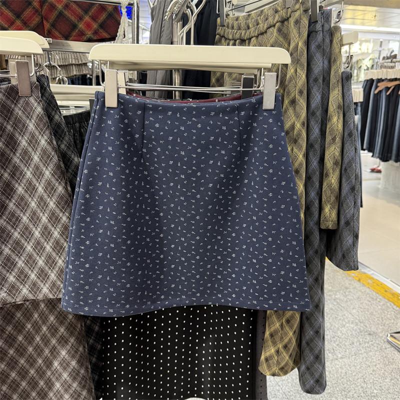 复古小个子减龄显瘦百搭a字短裙