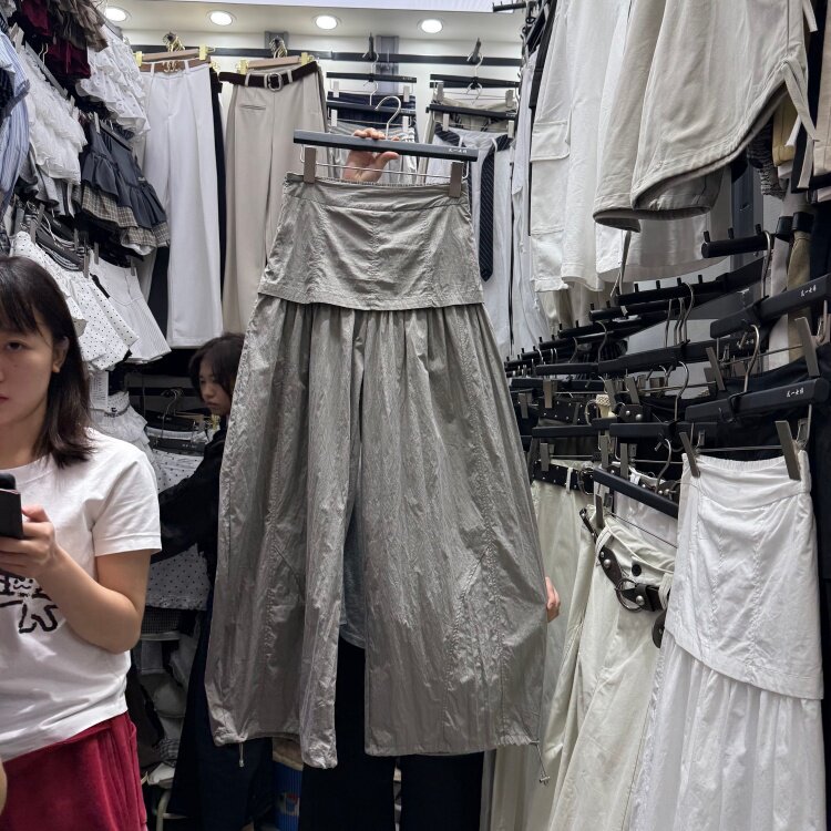 高腰阔腿裤女2026夏季辛苦设计感宽松抽绳束脚两穿休闲裤哈伦垮裤