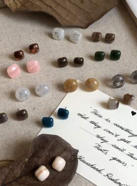 韩国chic亚克力ulzzang气质个性气质琥珀树脂耳夹防过敏耳钉