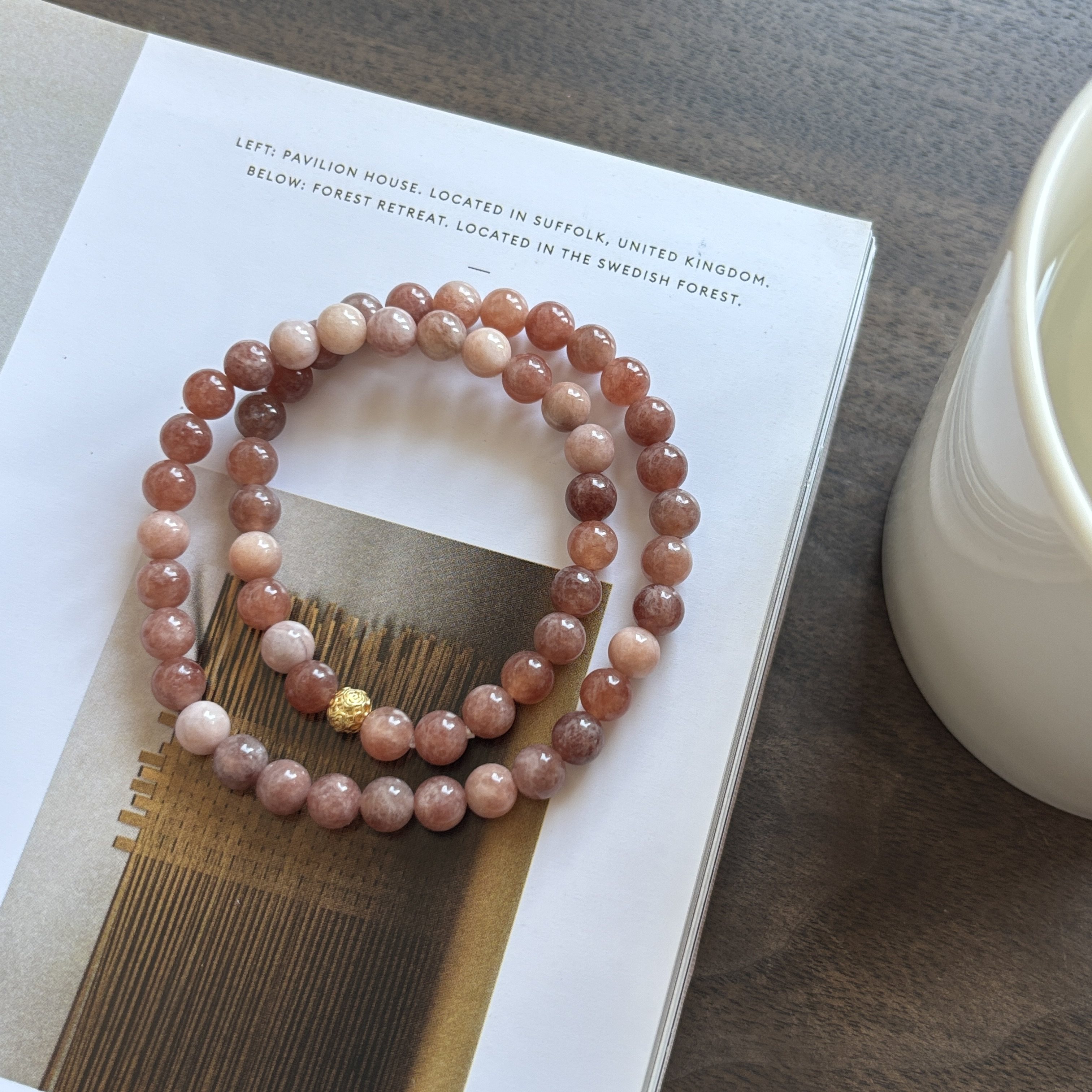 粉淡梨花瘦 原创自制粉色天然石气质显白双圈手链手串手作温婉,饰品/流行首饰/时尚饰品新,手链,淘宝优惠券,粉丝福利购,淘宝优惠卷