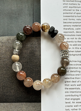 天然水晶搭配沉香木原创自制手串