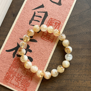 相知有素 原创自制天然水晶黄塔金新中式冰凉手链招财高级感手串