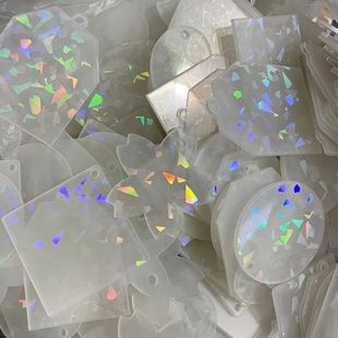 咕卡盘盘乌卡盘新款 异型咕盘估卡七彩镭射圆盘DIY爱豆钥匙扣挂件