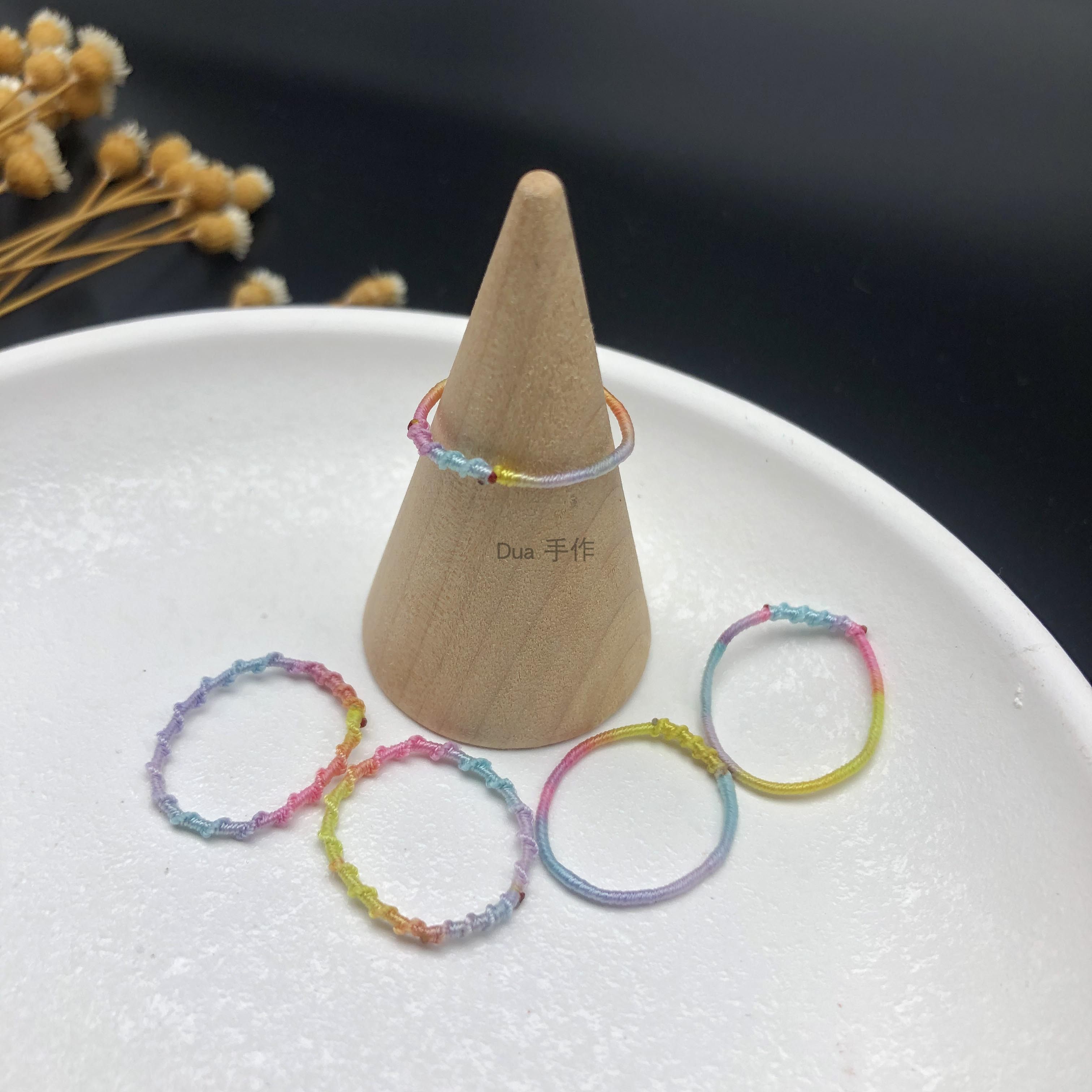 手作梦幻小清新日极细素Dua绳戒