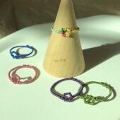 包邮 编织戒指宣美同款 纹身基础绳戒复古配饰韩国花花 彩色单色实拍