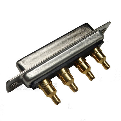 4V4连接器 母头 直插式 D-SUB射频同轴信号4芯焊线式母座插头插板