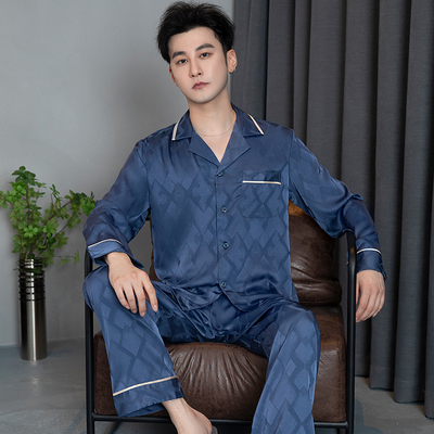 情雪妃男冰雪丝翻领家居服