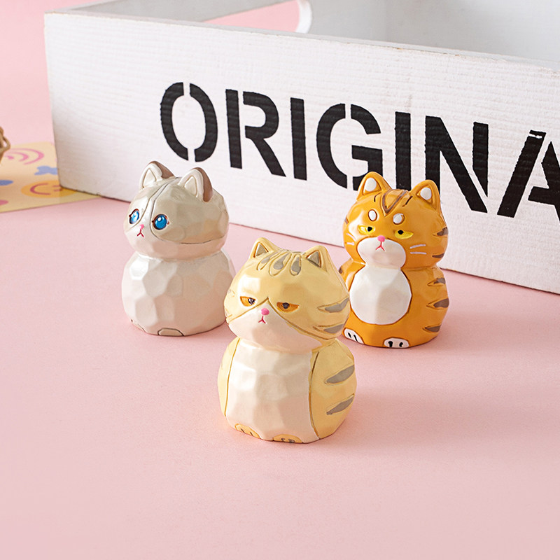 原木风猫咪儿童房衣柜拉手男孩女孩卡通柜门把手现代简约明装单孔