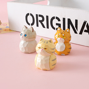 原木风猫咪儿童房衣柜拉手男孩女孩卡通柜门把手现代简约明装单孔