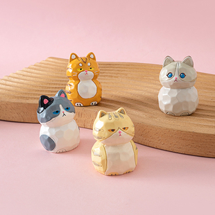 卡通猫咪儿童房拉手简约衣柜门厨柜子可爱抽屉单孔把手免打孔新款