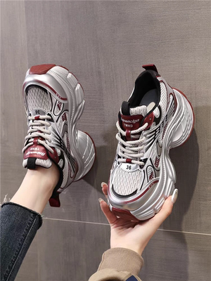 内增高8cm女鞋松糕小个子高跟显瘦2025秋季新款爆款厚底老爹鞋女