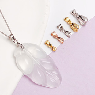 s925纯银项链吊坠扣子瓜子扣卡扣玉坠佛扣头接头简约扣18k金扣子