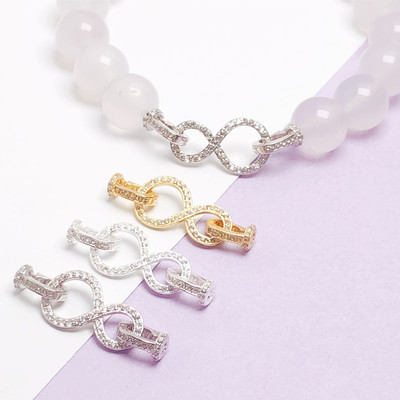 S925纯银8字扣DIY珍珠项链链接扣
