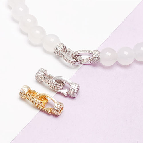 s925纯银珠链简约diy珍珠项链扣