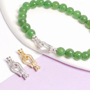 s925纯银珍珠项链扣头配件手串连接扣diy手链毛衣链固定搭扣饰品