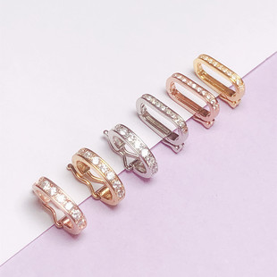 珍珠扣手工diy手链项链金色收尾扣s925纯银电镀18k金连接扣包邮新