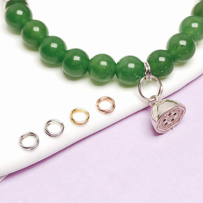 s925纯银双层开口圈项链连接圈