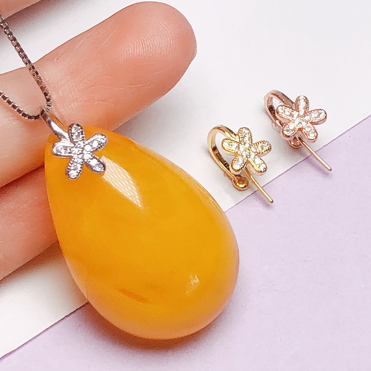 925纯银蜜蜡玉吊坠扣头加厚包邮