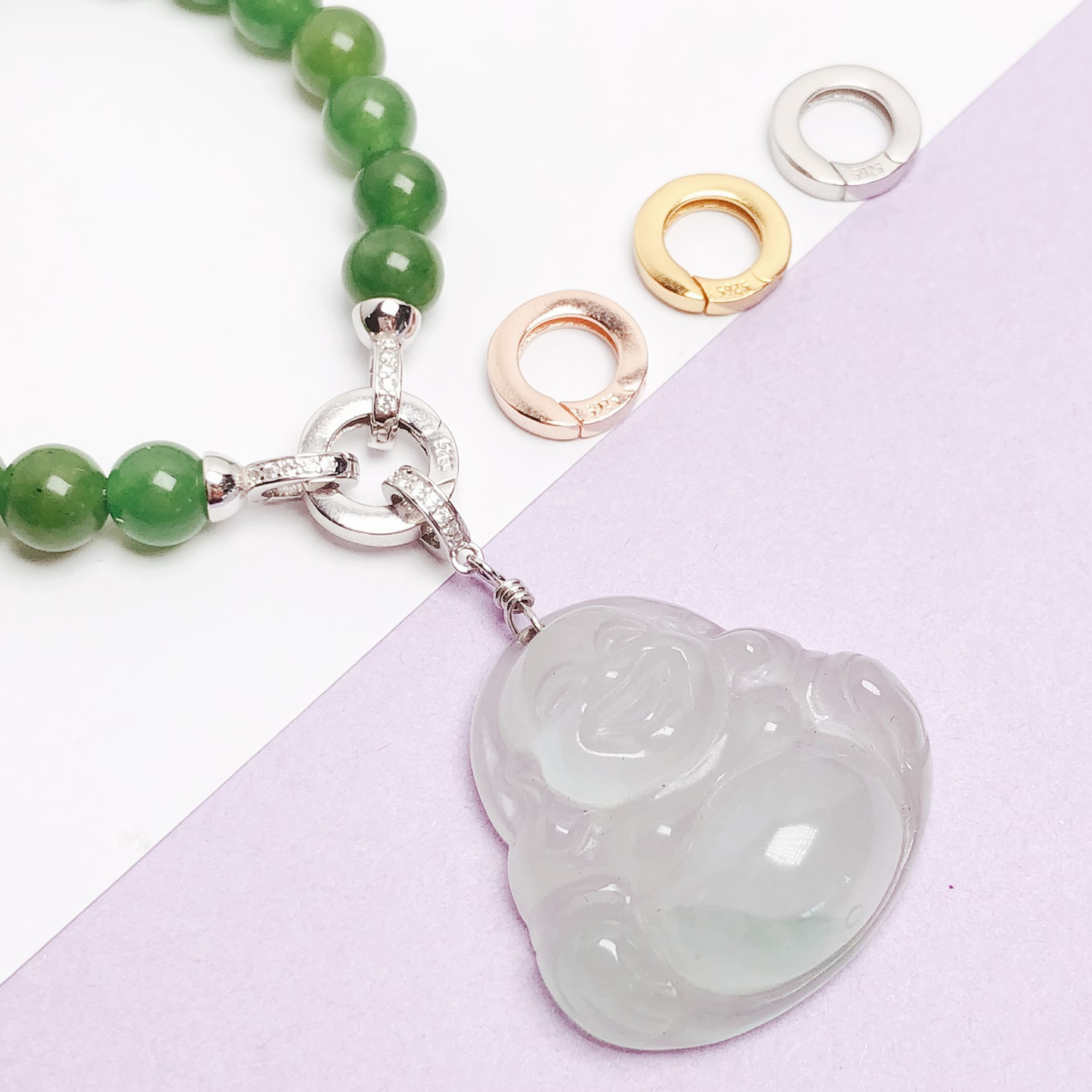 纯银万专用能弹簧扣圈圈圆环扣