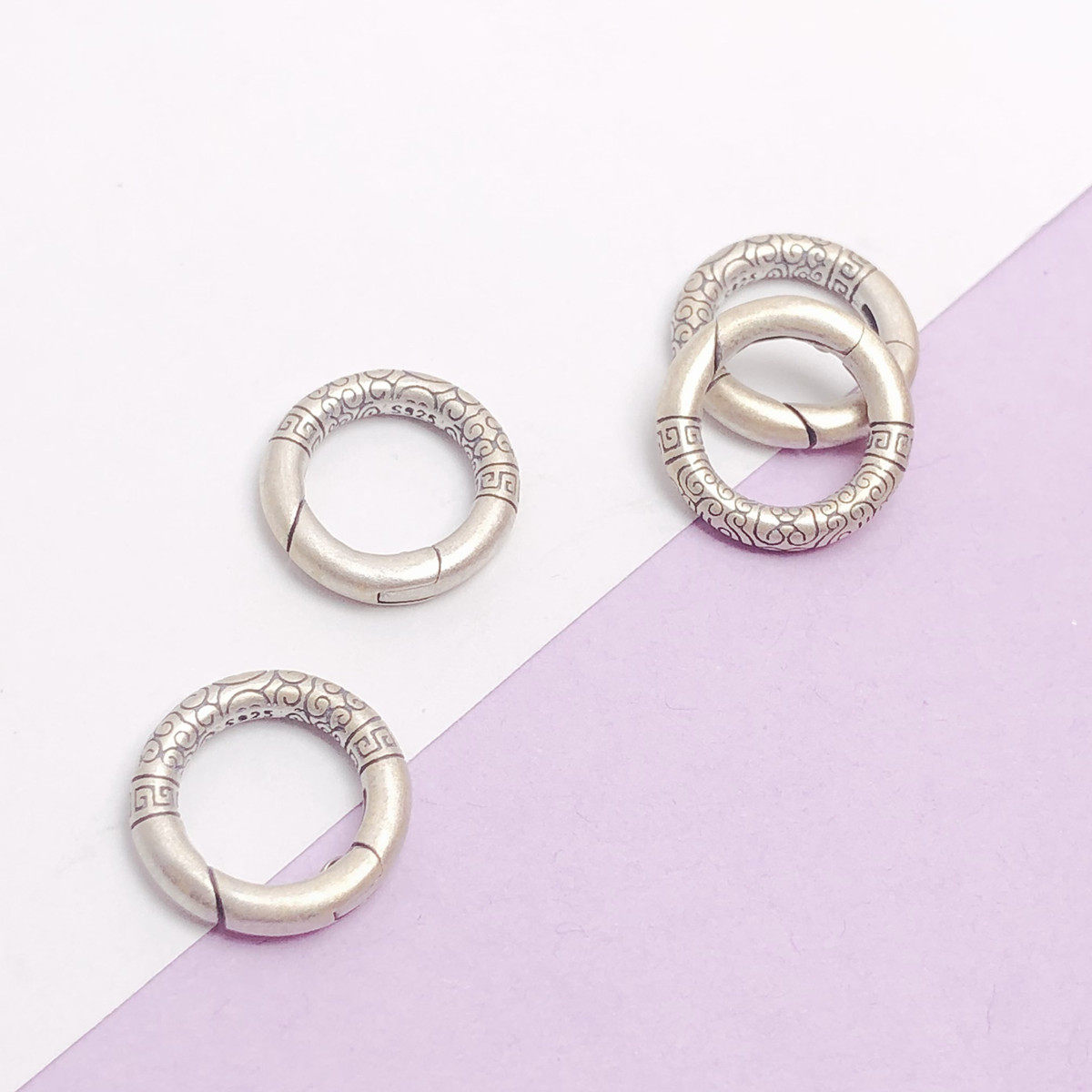 s925纯银跑环弹簧扣 龙凤回纹卡环圆环连接环手链项链diy复古配饰,饰品/流行首饰/时尚饰品新,扣,淘宝优惠券,粉丝福利购,淘宝优惠卷