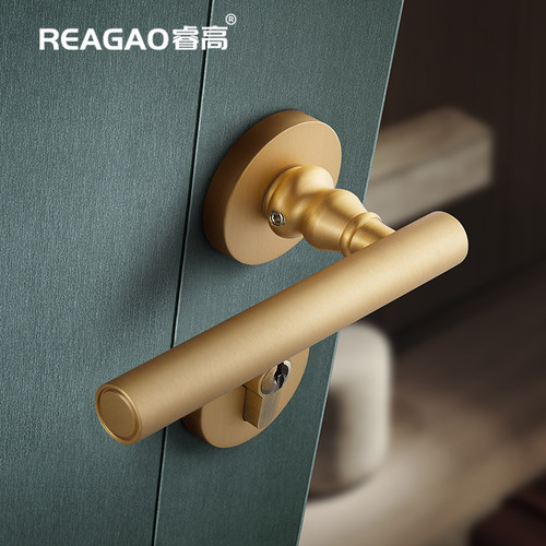 中古风纯铜房门锁美式法式北欧