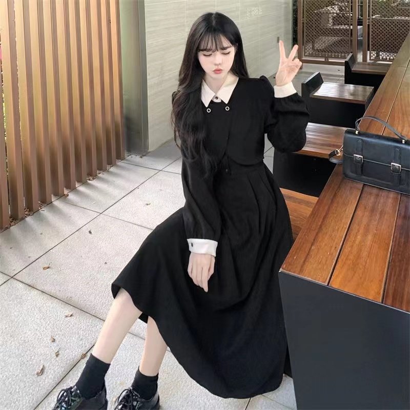 大码秋冬假两件法式长袖气质连衣裙新款遮肉收腰百搭高级感中长裙,女装/女士精品,大码连衣裙,淘宝优惠券,粉丝福利购,淘宝优惠卷