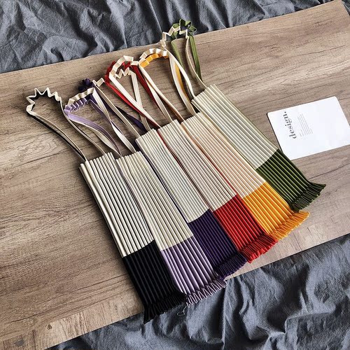 褶皱包日本设计师纯色环保帆布包