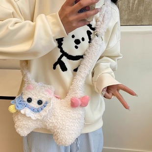 2025汤姆梦中情猫咪包包女小白猫可爱毛绒单肩包腋下包春新款萌